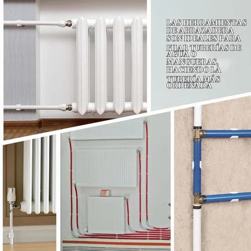 Vista 4 de Litoexpe Abrazaderas de Soporte para Tubo de PEX de 1 Pulgada de Plástico - Soporte para Tubo de PVC de 25mm, Clips Blancos, Herramienta de 12 piezas