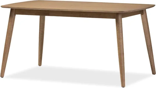 Vista 4 de Baxton Studio Edna - Juego de comedor de 5 piezas de madera de imitación de color negro francés y roble con acabado marrón claro