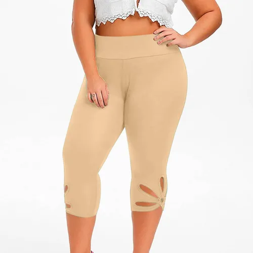 Vista 34 de Pantalones capri para mujer, estilo casual, de verano, elásticos, de cintura alta, pantalones de yoga, ajuste atlético, pantalones deportivos