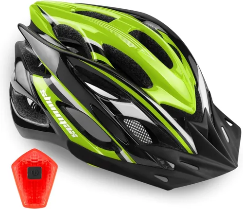 Vista 10 de Casco de bicicleta para hombre y mujer, casco de bicicleta Shinmax con luz trasera y visera desmontable
