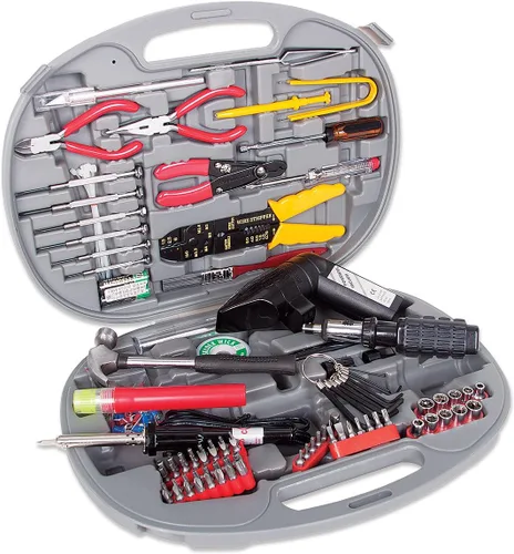Vista 2 de Manhattan Kit de herramientas para técnicos, 145 piezas (530217) Computer repair set with 57 interchangeable ends, screwdrivers, pliers, wire