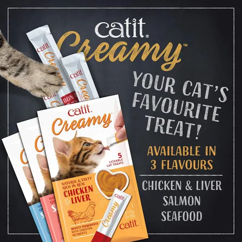 Vista 8 de Catit Creamy - Paquetes personalizados de golosinas para gato que puede lamer