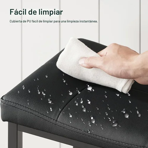 Vista 7 de HOOBRO Taburetes de Bar, Taburetes de Silla de Montar de 25.4", Taburetes con Tapicería de PU, Taburetes de Altura de Mostrador con Reposapiés