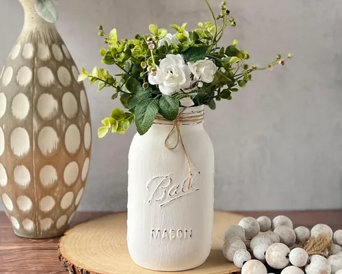 Vista 8 de Centros de mesa de tarro de masón, centros de mesa rústicos para baby shower, centros de mesa de boda, despedida de soltera, cumpleaños, decoración