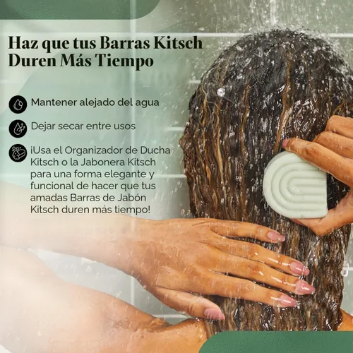 Vista 9 de Kitsch Barra acondicionadora de cabello con romero y biotina para dar volumen y espesar – Acondicionador hidratante y limpiador para cabello