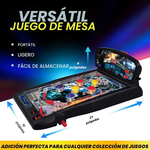 Vista 6 de New Era Pinball Game Black - Máquina interactiva de pinball de mesa o piso para niños y adultos - Puntuación LED, luces y sonidos, juego