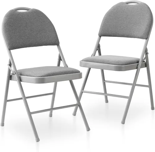 Vista 15 de BOOSDEN Sillas plegables acolchadas azules, silla plegable con cojín grueso