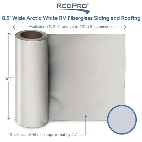 Vista 9 de RecPro Revestimiento de fibra de vidrio Arctic White RV (2 pies)