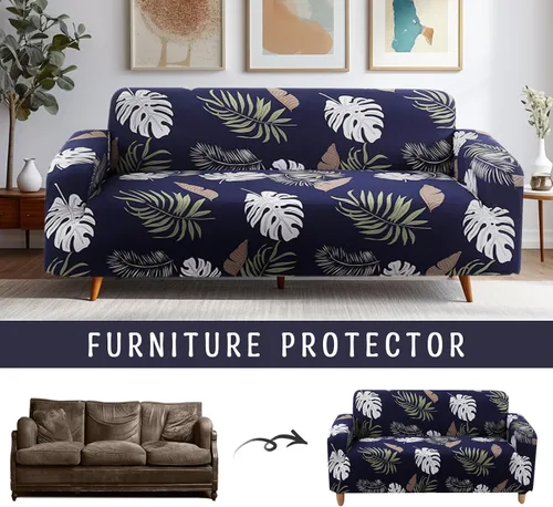 Vista 4 de Dephora - Funda súper elástica para sofá, antideslizante, de elastano, suave, estampado, protector de muebles lavable con 2 fundas de almohada
