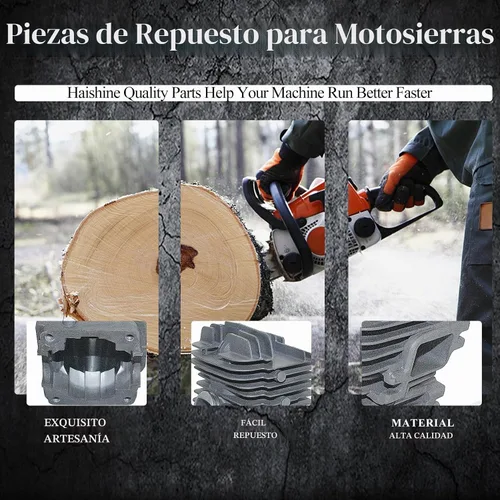 Vista 4 de Kit de pistón de culata de 1.929 in para STIHL MS390 MS310 MS290 029 039 MS 390 310 290 Motosierra piezas 11270201216