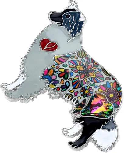 Vista 2 de NEWEI Broche esmaltado para perro para mujeres y niñas decoración de sombrero y chaqueta