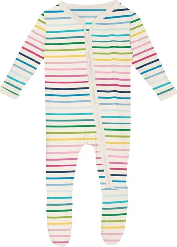 Vista 126 de KicKee Baby & Toddler - Pijama de viscosa ultrasuave de bambú con patas abatibles y puños