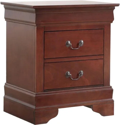 Vista 9 de Glory Furniture Louis Phillipe - Mesita de noche con 2 cajones, color negro