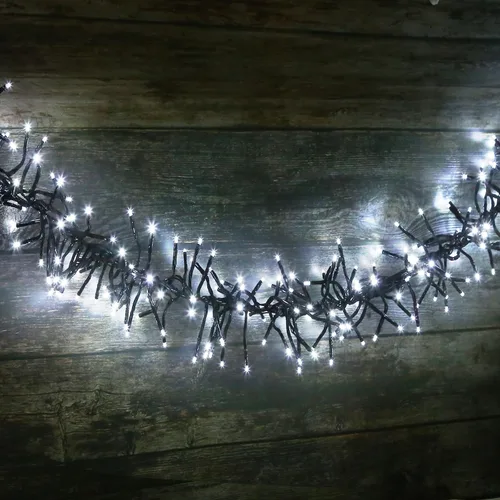 Vista 8 de Guirnalda de 400 luces LED en racimo – 19.56 pies de luces impermeables multicolor para exteriores, tira de luces enchufables para interiores