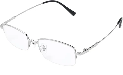 Vista 5 de Gafas de miopía para computadora de medio marco, bloqueo de luz azul, lentes de distancia con filtro de luz azul, gafas para miopía Gris