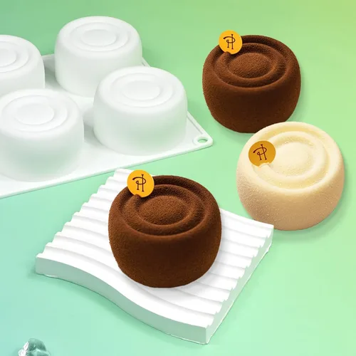 Vista 10 de Molde de silicona para postres, juego de 2 moldes para huevos de luna para trufas, tartas de queso, chocolate, mousse, cupcakes, flexible