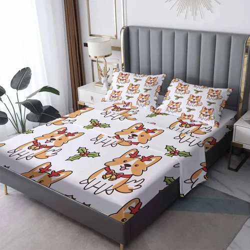 Vista 11 de Sábanas de Navidad tamaño individual – Sábanas de cama a rayas rojas y verdes, microfibra suave, bolsillo profundo, sábanas y fundas de almohada