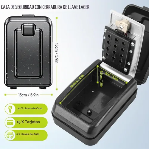 Vista 2 de BKNOOU Caja impermeable del bloqueo de llave, caja dominante del soporte