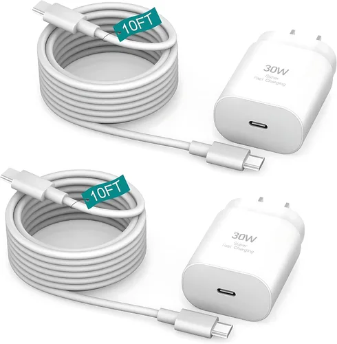 Vista 11 de Samsung - Cargador de teléfono súper rápido compatible con cargador rápido USB C de 45 W, cable de carga rápida de 10 pies tipo C para Samsung