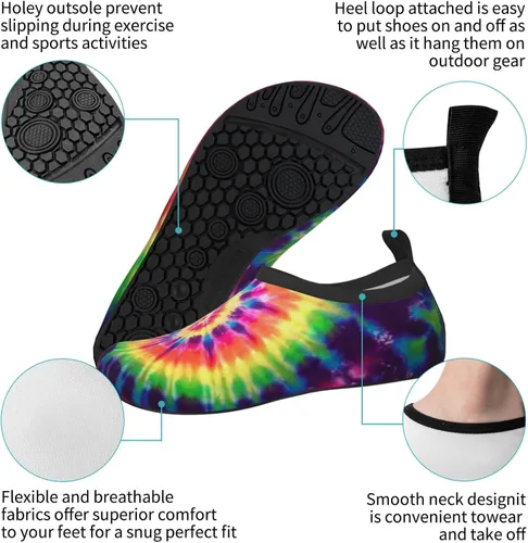 Vista 7 de Waterpark Essentials-Water Shoes for Boy Girl Kids Swim Water Shoes Quick Dry Non-Slip Water Skin Barefoot Aqua Pool Socks for Beach Outdoor Gift