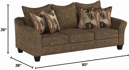 Vista 2 de Roundhill Furniture Juego de sofá y silla de dos cuerpos Camero Café Platino