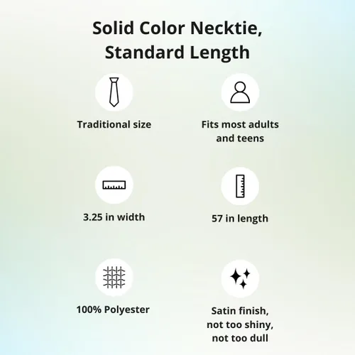 Vista 160 de tiemart Corbata de color sólido para hombre Longitud estándar