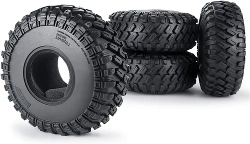 Vista 3 de RCHUBAM - 4 neumáticos de goma RC OD con espuma de 5.512 in para 1/10 Axial SCX10 Wraith TRX-4 RC Crawler Car
