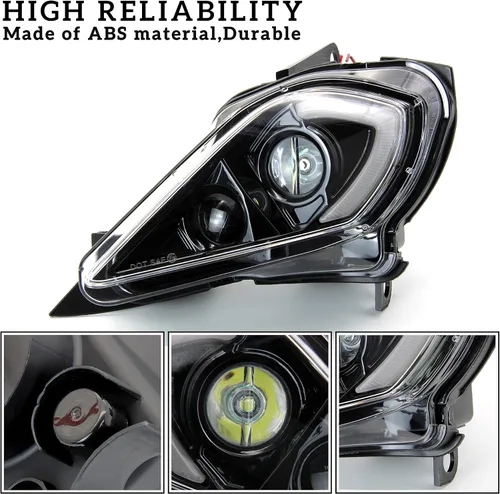 Vista 3 de SAUTVS Faros delanteros LED de haz alto y bajo, luces delanteras DRL luz de señal de giro para Yamaha YFZ 450 YFZ450R YFZ450X Wolverine 450 350