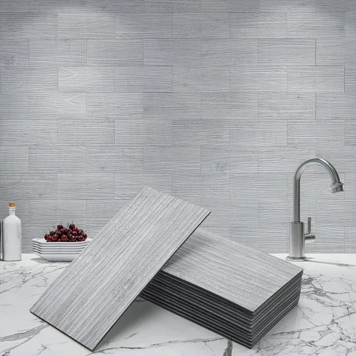 Vista 11 de Art3d Paquete de 102 protectores contra salpicaduras para despegar y pegar Piedra natural blanca