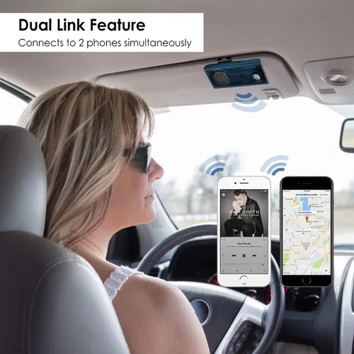 Vista 6 de Avantree CK11 Bluetooth 5.0 Kit de teléfono celular manos libres, altavoz fuerte de 3 W, asistente Siri, encendido automático de movimiento, perilla