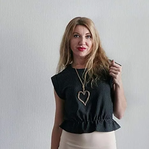 Vista 4 de Collar con colgante de corazón de amor para mujer, joyería de moda, collares largos de suéter Chian
