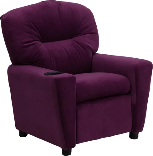 Vista 14 de Flash Furniture Chandler LeatherSoft - Silla reclinable para niños con portavasos y reclinable de seguridad, silla reclinable contemporánea