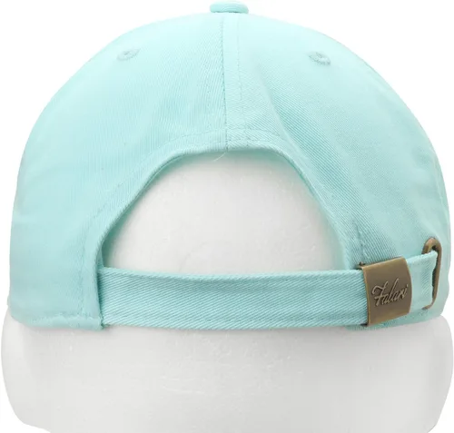 Vista 3 de Gorra de béisbol clásica Falari, sombrero de papá 100% algodón suave, talla ajustable Aguamarina