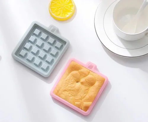 Vista 6 de Paquete de 2 moldes de silicona para gofres, moldes para panecillos, molde para waffles, molde para hornear waffle, pastel, chocolate, manualidades