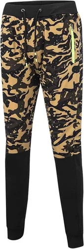 Vista 4 de Hatop Pantalones deportivos de camuflaje para hombre, con bolsillos con cremallera, pantalones deportivos casuales de ajuste regular, pantalones