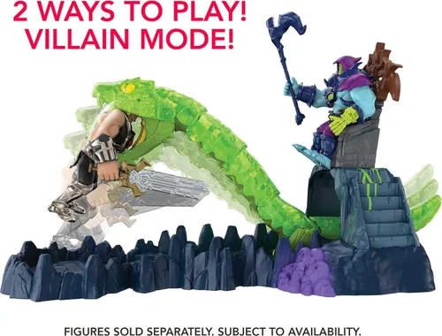 Vista 4 de He-Man and The Masters of the Universe Chaos Snake Attack Playset, Skeletor Fortress con 2 figuras de acción (He-Man y Skeletor), regalo