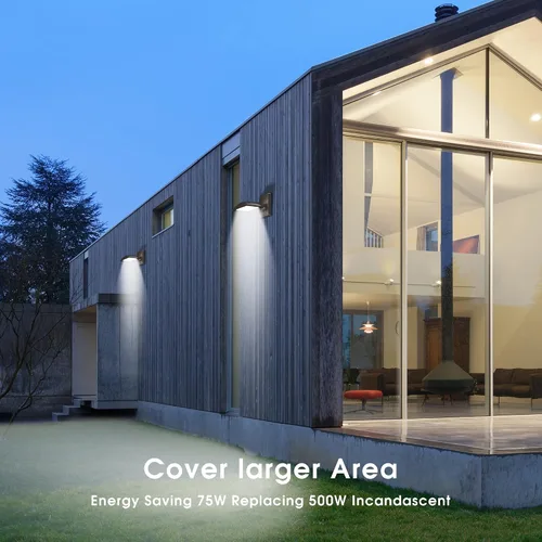 Vista 8 de Luz de inundación LED para exteriores con fotocélula del anochecer al amanecer, luz de seguridad al aire libre de 120 W, para jardines, patios