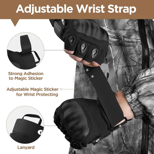 Vista 6 de Mossy Oak Fingerless Motorcycle Gloves for Men