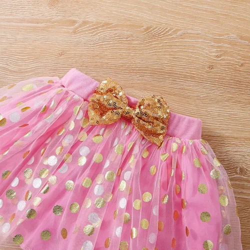 Vista 5 de Conjunto de mameluco de algodón para el primer cumpleaños para niñas con lentejuelas y lazo para la cabeza, 3 piezas