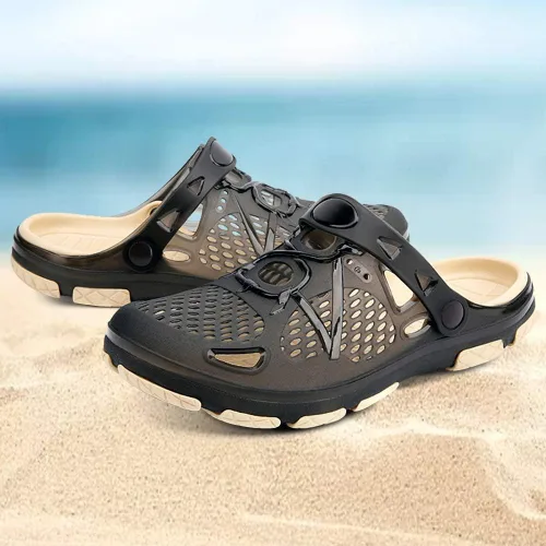 Vista 6 de beister Zuecos para hombre antideslizantes zapatos de agua con correa ajustable, mulas ligeras sin cordones para jardín, cocina, exteriores, playa
