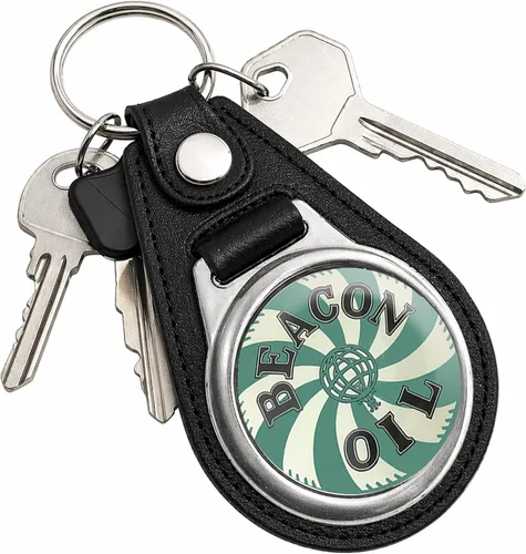 Vista 138 de Brotherhood Round Key Chain for Vintage Motor Oil, Petroleum, and