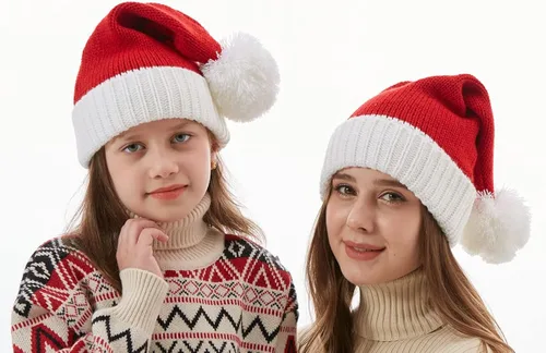 Vista 5 de LMLALML Sombreros de Navidad para mujeres niños y hombres elegante de punto cálido divertido gorro para Año Nuevo fiesta festiva