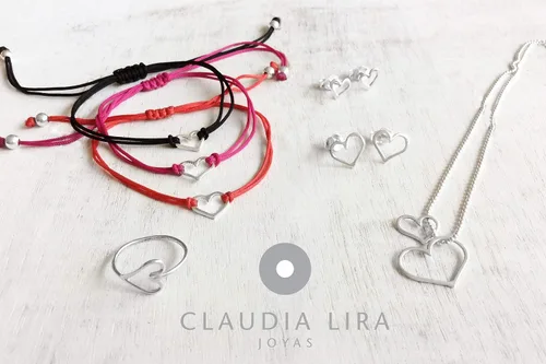 Vista 7 de Pulsera negra de la amistad para mujer, pequeña plata de ley 925 con dije en forma de corazón abierto, hilo ajustable de cordón ajustable, hecho a