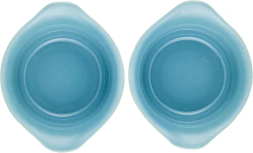 Vista 7 de Rachael Ray Serveware Ceramics AOVE y Ramekin - Juego de 4 piezas, color azul agave