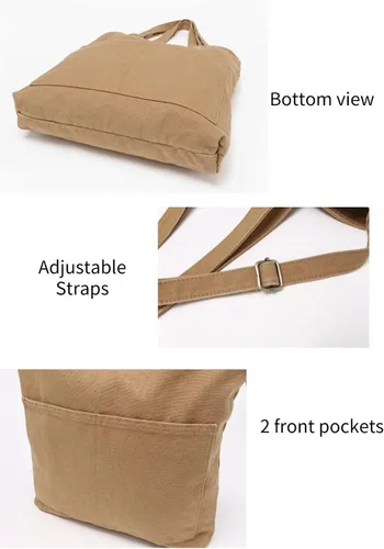 Vista 6 de Jeelow Bolso bandolera de lona resistente para hombre y mujer