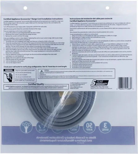 Vista 9 de PETRA Cable triple de 50 amperes, para horno con quemadores., 90-1088