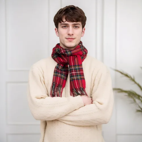 Vista 9 de Bufanda de invierno Achillea suave y cálida, de tartán, a cuadros, de cachemira, unisex