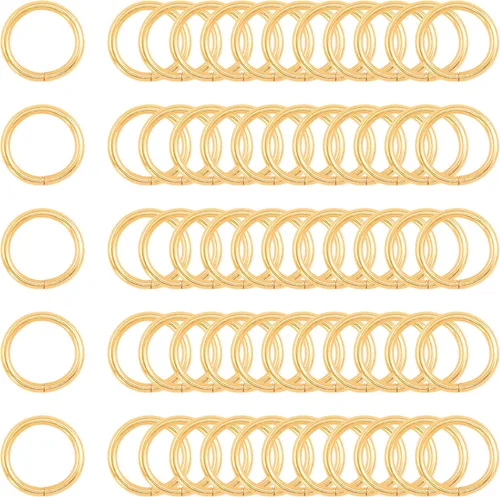 Vista 16 de Kit de 60 anillos de metal para cinturones, pasadores o anillos para macramé, cinturón de campamento, correas de perro, accesorios de sable de luz