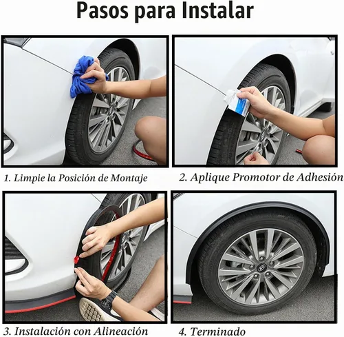 Vista 4 de TuTuYa Guardabarros para guardabarros, 4.9 pies/4.9 ft, extensión universal para guardabarros de rueda de automóvil, bengalas de moldura