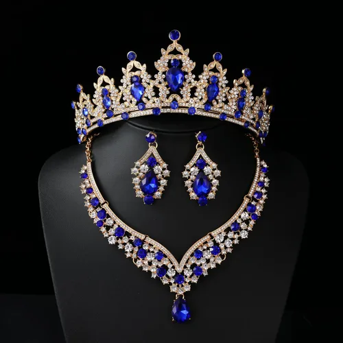 Vista 7 de Conjunto de tiaras y corona Azul